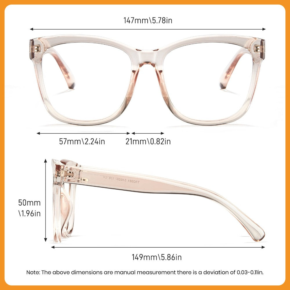 Blue light glasses size