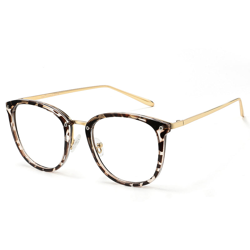 Retro Round TR 90 Frame Anti-Blue Light & Prescription Glasses-White Tortoise