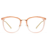 Crystal pink Tortoise Retro Round TR 90 Frame Anti-Blue Light & Prescription Glasses