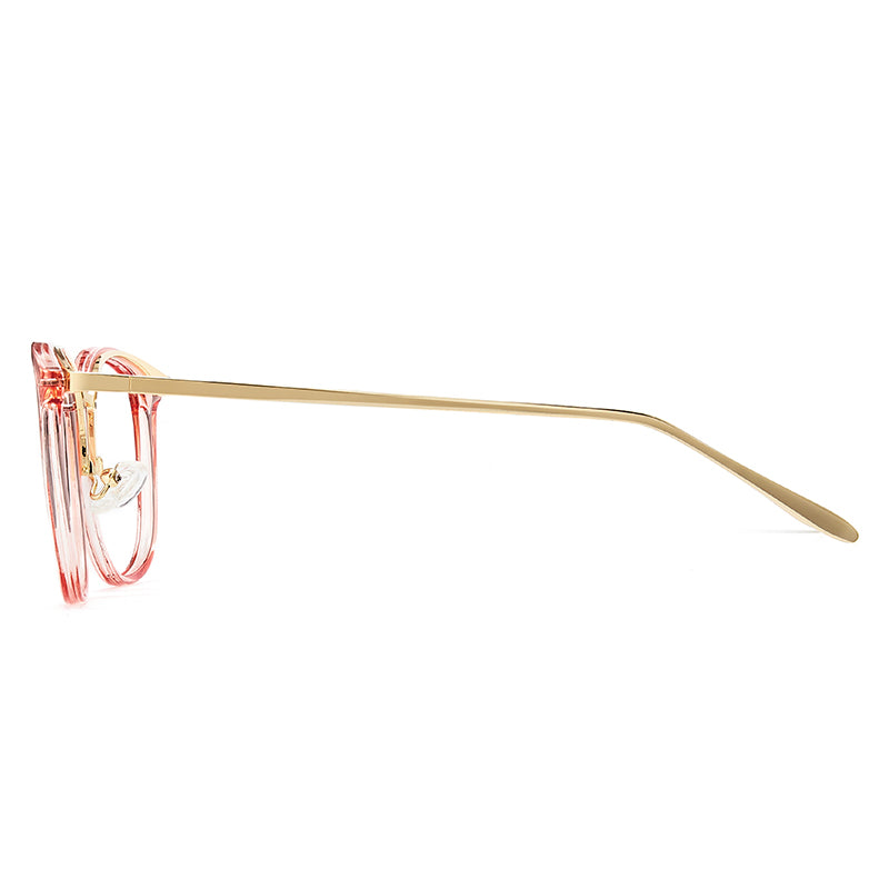 Crystal pink glasses frame and gold temples