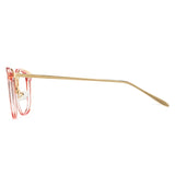 Crystal pink glasses frame and gold temples