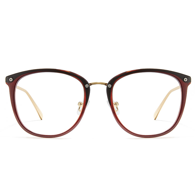 Tea Brown Retro Round TR 90 Frame Anti-Blue Light & Prescription Glasses