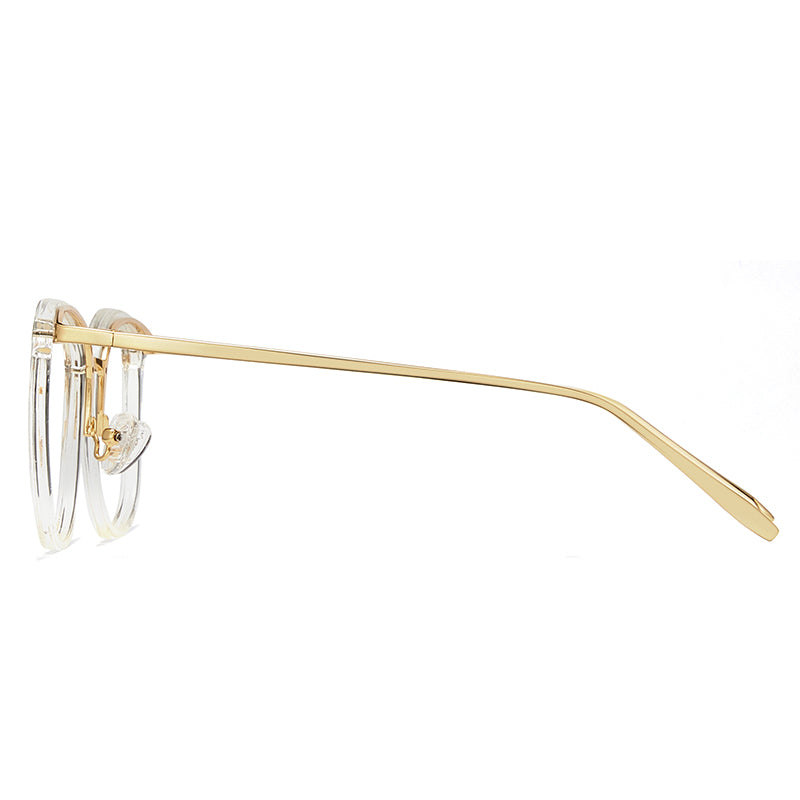 Gold Retro Round TR 90 Glasses Temples