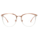 Rose Gold Retro Round TR 90 Frame Anti-Blue Light & Prescription Glasses