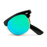Blue - Green Polarized Folding Sunglasses 