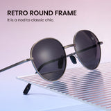 Cyxus Round Polarized UV 400 Protection Foldable Sunglasses 1018