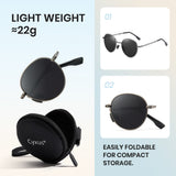 Cyxus Round Polarized UV 400 Protection Foldable Sunglasses 1018