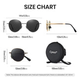 Cyxus Round Polarized UV 400 Protection Foldable Sunglasses 1018