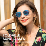 Cyxus Round Polarized UV 400 Protection Foldable Sunglasses 1018