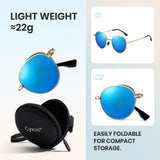 Cyxus Round Polarized UV 400 Protection Foldable Sunglasses 1018