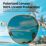 Cyxus Round Polarized UV 400 Protection Foldable Sunglasses 1018