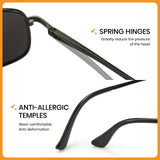 Sunglasses with spring hinges and anti-allergic temples on a white background