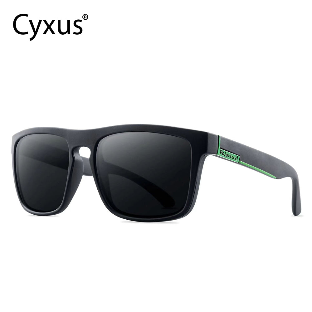 Cyxus Polarized Sunglasses for Men Lightweight Frame UV400 Protection Square Sun Glasses