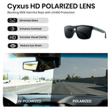 Cyxus Polarized Sunglasses for Men Lightweight Frame UV400 Protection Square Sun Glasses