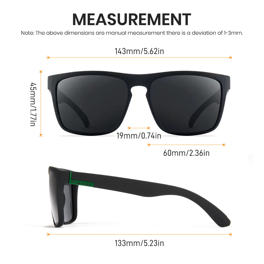 Cyxus Polarized Sunglasses for Men Lightweight Frame UV400 Protection Square Sun Glasses