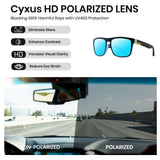 Cyxus Polarized Sunglasses for Men Lightweight Frame UV400 Protection Square Sunglasses 1058