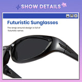 Y2K Style Retro Futuristic Sports Wrapround Polarized Sunglasses 1088