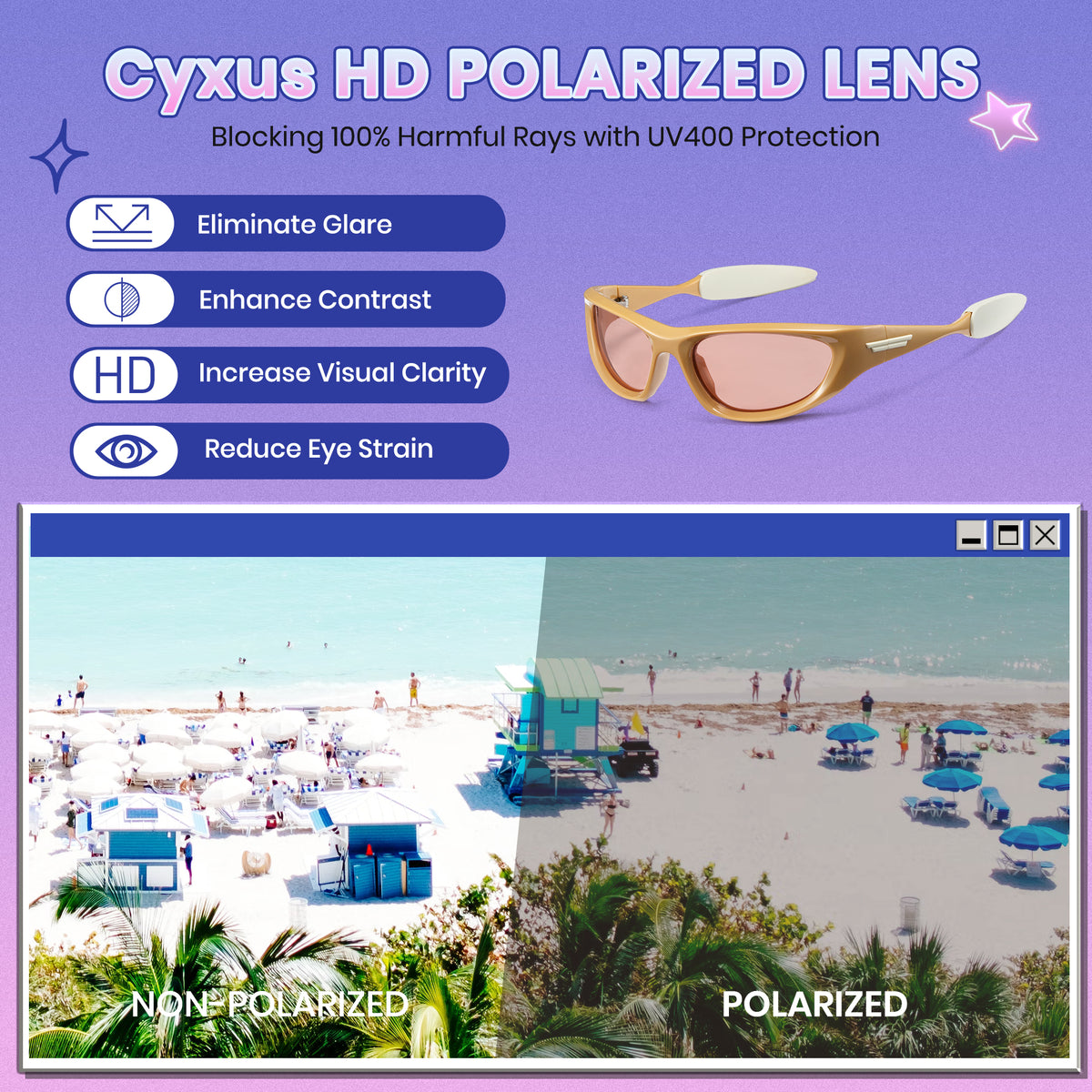 Y2K Style Polarized Sunglasses 1088 - Cyxus