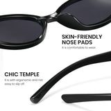 Retro Oval Cat Eye Sunglasses for Women Y2k Trendy Narrow Sunnies Designer SunGlasses 1234