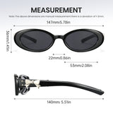 Retro Oval Cat Eye Sunglasses for Women Y2k Trendy Narrow Sunnies Designer SunGlasses 1234