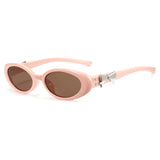 Retro Oval Cat Eye Sunglasses for Women Y2k Trendy Narrow Sunnies Designer SunGlasses 1234