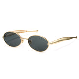 1343 gold oval sunglasses black lenses non-polarized AC lens metal frame vintage retro daily shades