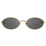 1343 gold oval sunglasses black lenses non-polarized AC lens metal frame vintage retro daily shades