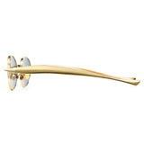 1343 gold oval sunglasses black lenses non-polarized AC lens metal frame vintage retro daily shades