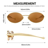 1343 gold oval sunglasses brown tea lenses non-polarized AC lens metal frame vintage retro daily shades