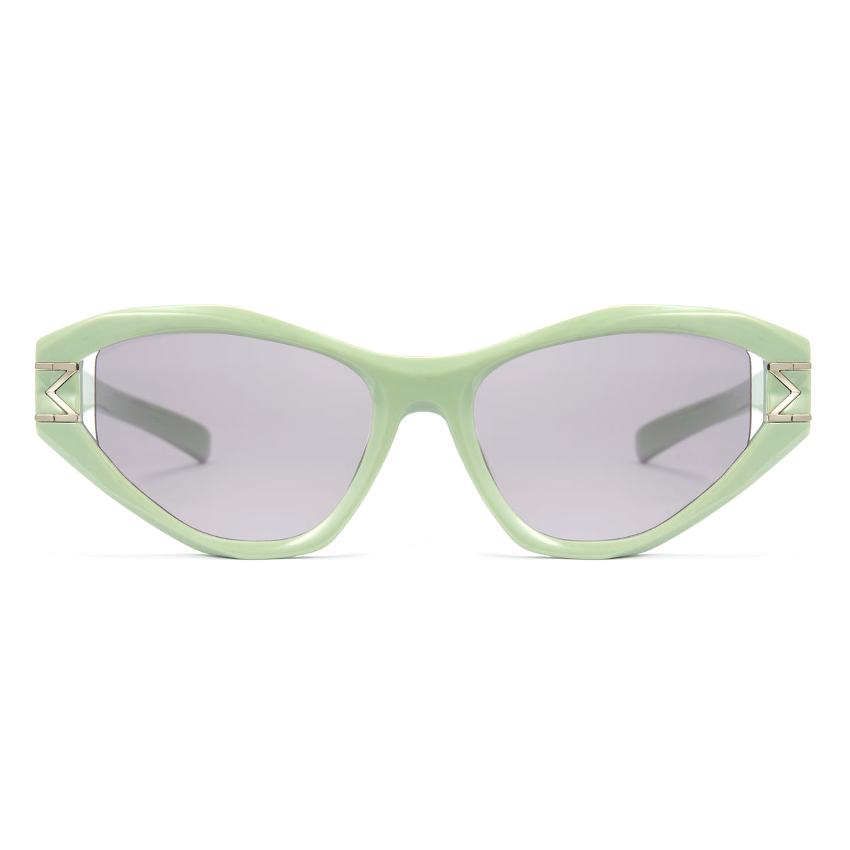1360 green cat eye sunglasses light grey lenses non-polarized PC frame lightweight daily casual weekend shades