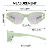 1360 green cat eye sunglasses light grey lenses non-polarized PC frame lightweight daily casual weekend shades