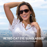 1386 tortoiseshell cat eye sunglasses brown lenses korean retro style non-polarized AC lens driving running fishing