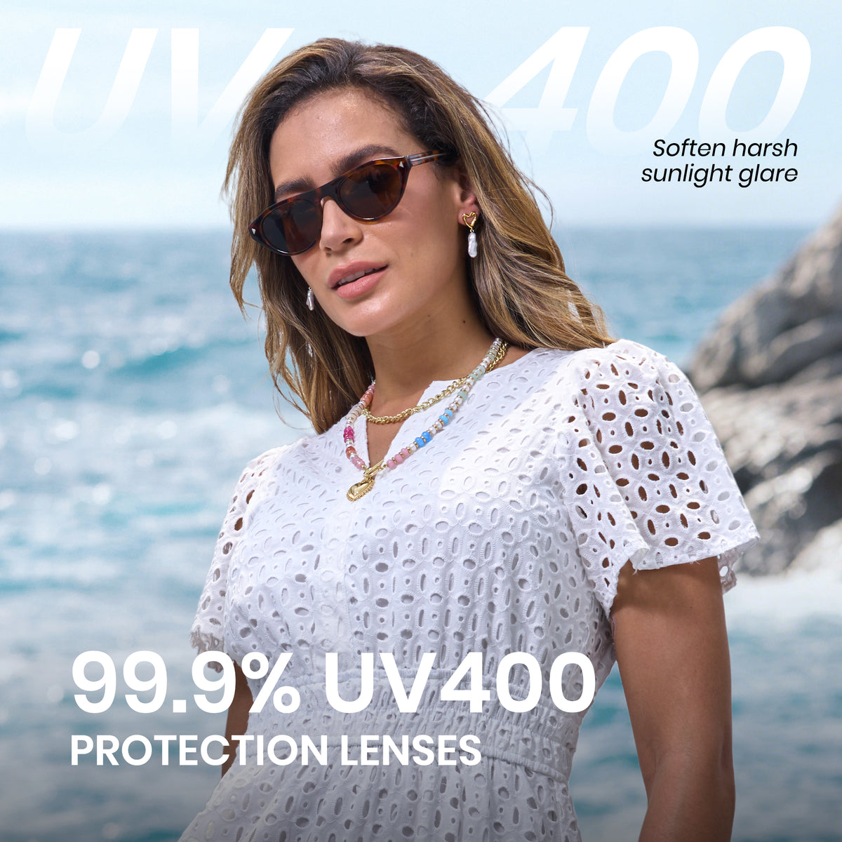 1386 tortoiseshell cat eye sunglasses brown lenses korean retro style non-polarized AC lens driving running fishing