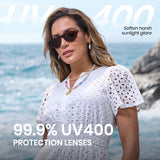 1386 tortoiseshell cat eye sunglasses brown lenses korean retro style non-polarized AC lens driving running fishing