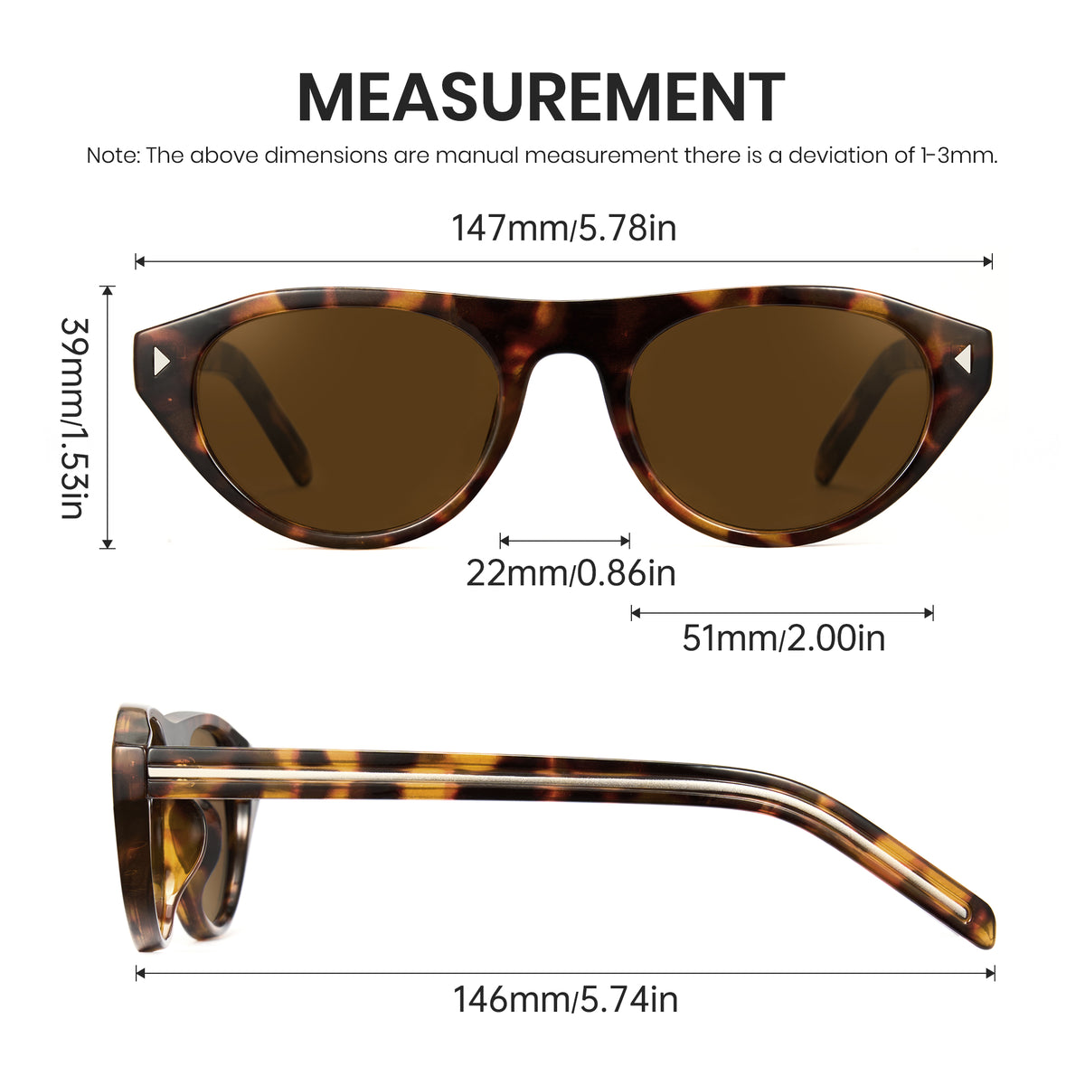 1386 tortoiseshell cat eye sunglasses brown lenses korean retro style non-polarized AC lens driving running fishing