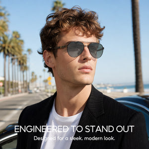 Photochromic Double Bridge Aviator Sunglasses – 1396