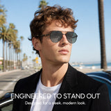 Photochromic Double Bridge Aviator Sunglasses – 1396