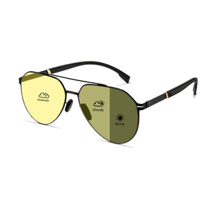 Photochromic Double Bridge Aviator Sunglasses – 1396