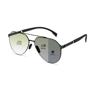 Photochromic Double Bridge Aviator Sunglasses – 1396