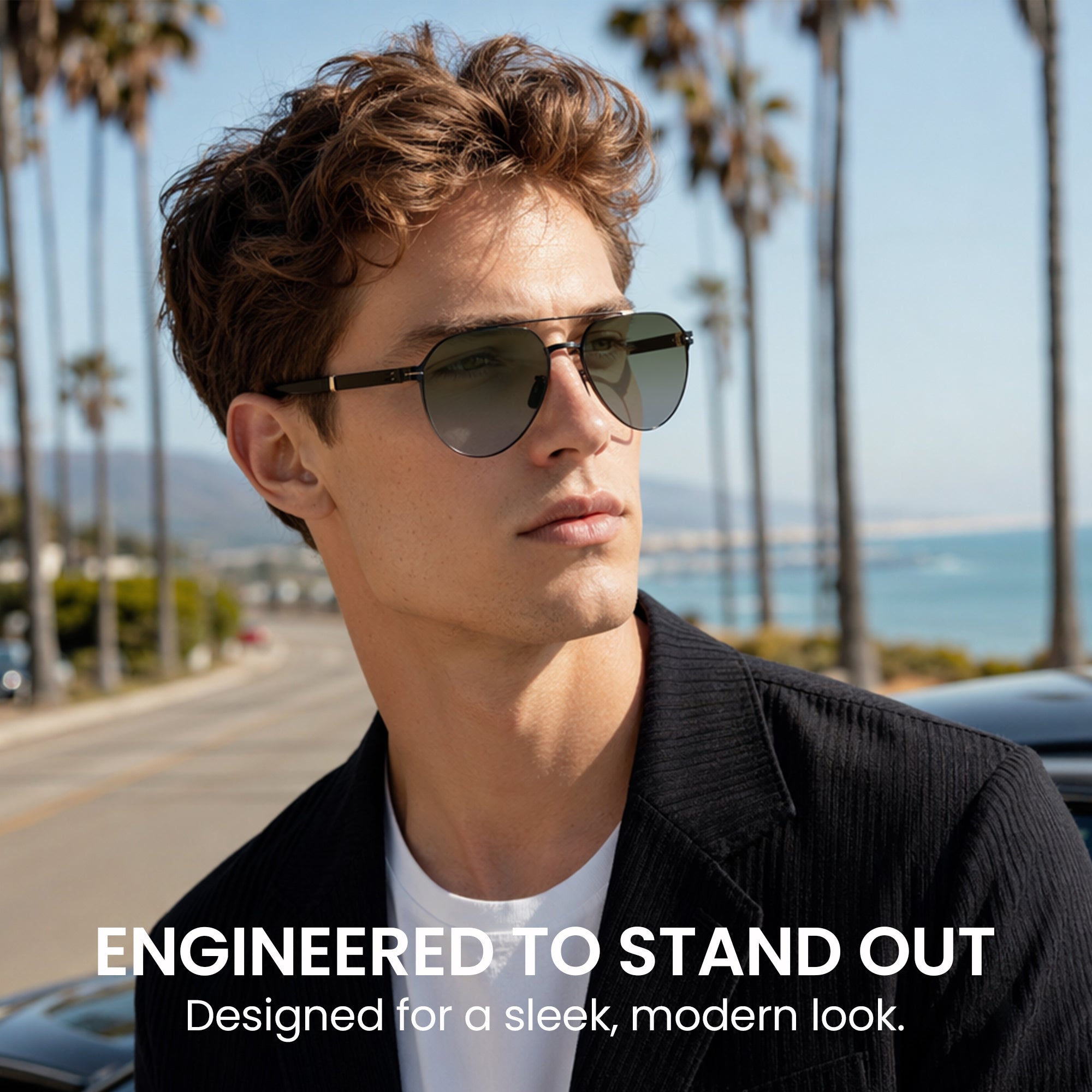 Photochromic Double Bridge Aviator Sunglasses – 1396 サブ画像