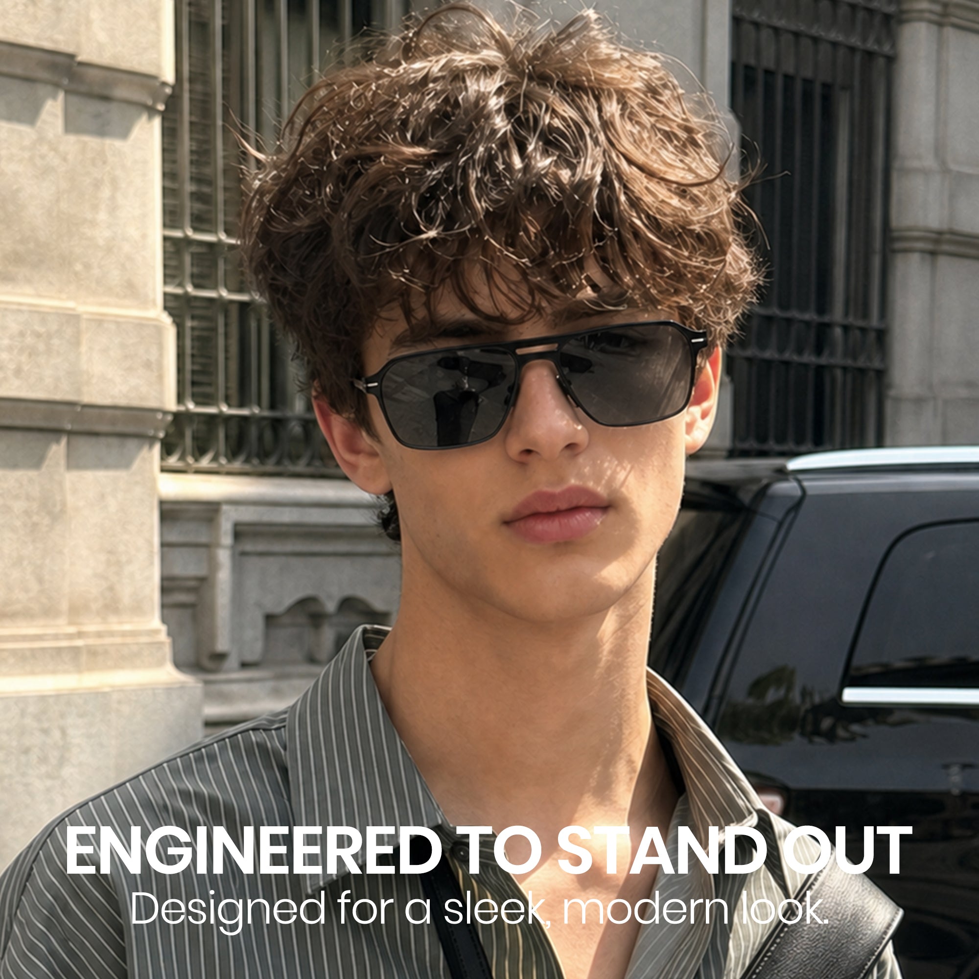 Double‑Bridge Photochromic Sunglasses サブ画像