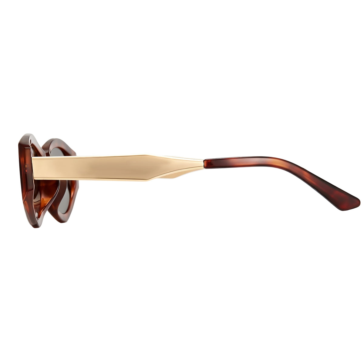 Classic tortoiseshell oval frame sunglasses with metal temples, green non-polarized lens