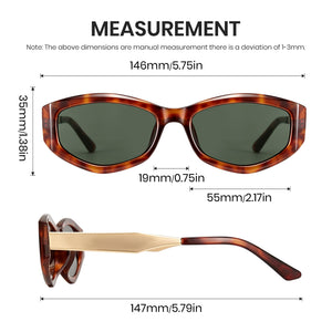 Matte gold temple and tortoiseshell pattern detail of retro oval shades