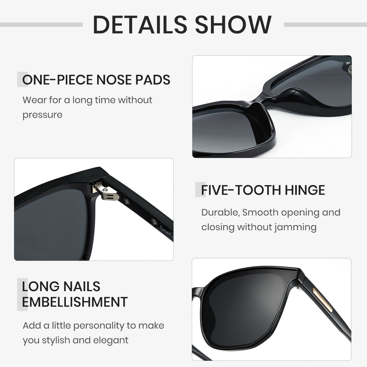 Cyxus Square UV400 Protection Polarized Sunglasses 1711