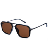 P1348 polarized double bridge sunglasses grey brown lenses korean minimalist style running fishing driving unisex