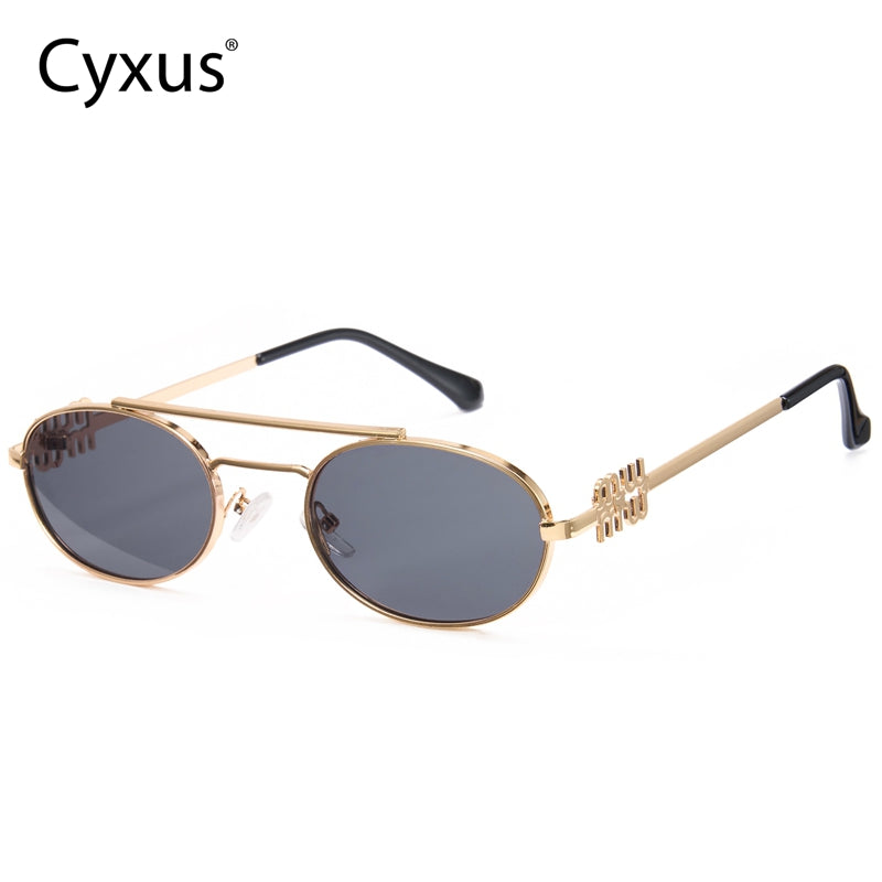 Cyxus Oval Trendy Double Bridge Non-Polarized Sunglasses 1324 メイン画像