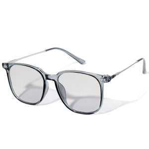 1353 unisex grey large square sunglasses light grey lenses non-polarized PC frame metal temples daily casual commuting