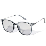 1353 unisex grey large square sunglasses light grey lenses non-polarized PC frame metal temples daily casual commuting