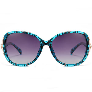 Gray Lens-Blue Floral Print Frame