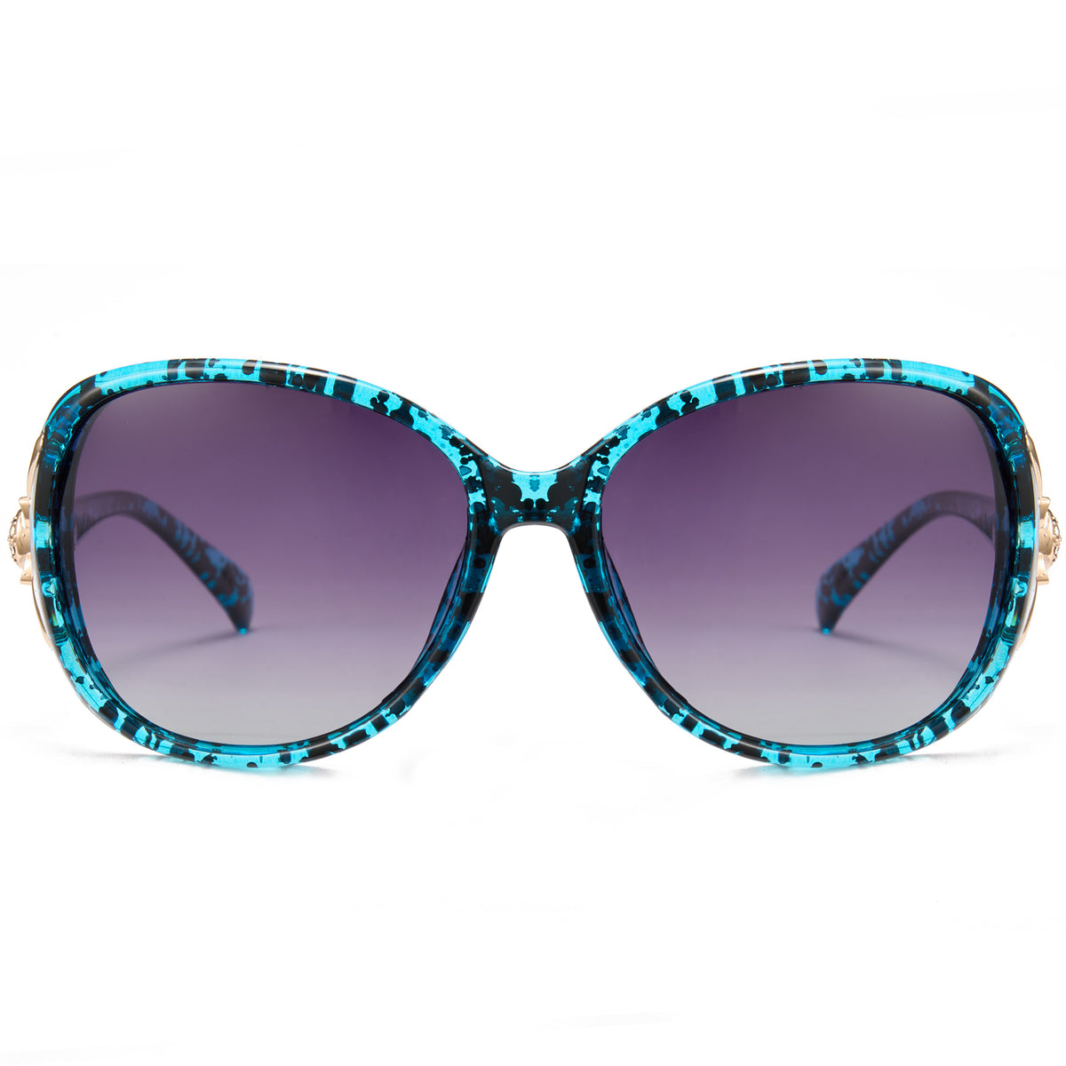 Gray Lens-Blue Floral Print Frame